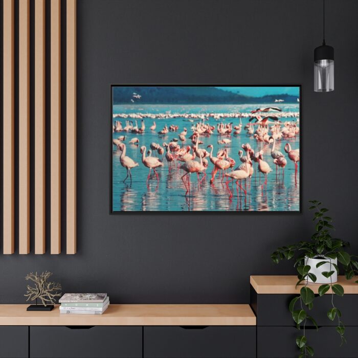 Pink Flamingo Lake Framed Canvas - Image 5