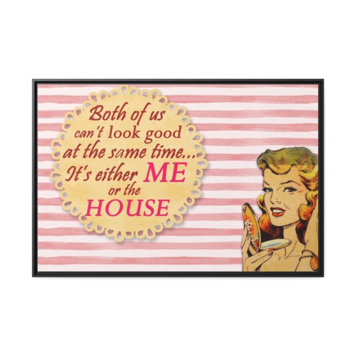 Glamorous Retro Woman With Humourous Sign Framed Canvas - Image 2