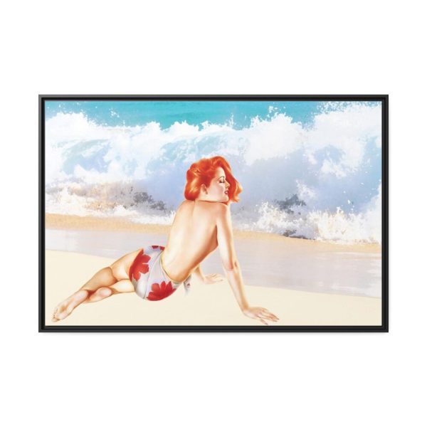 88289-291.jpg Pin-up Girl Beach Beauty Framed Canvas