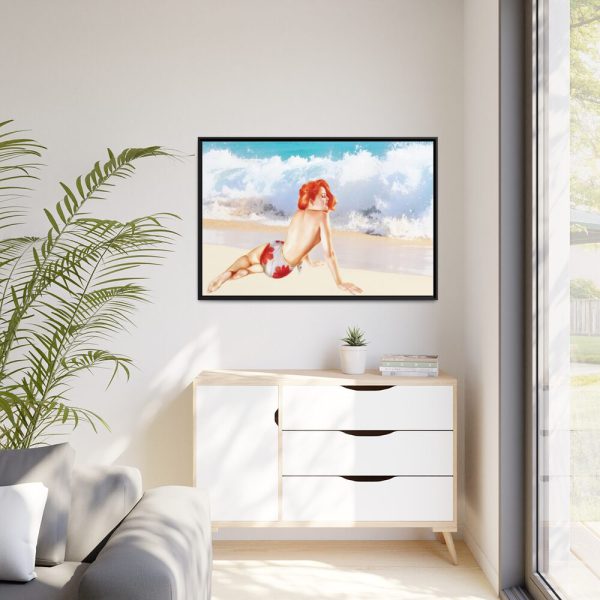 88289-293.jpg Pin-up Girl Beach Beauty Framed Canvas
