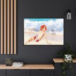 Pin-up Girl Beach Beauty Framed Canvas - Image 5