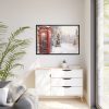 Red Christmas Phone Booth Framed Canvas