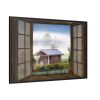 Autumn Outlook Landscape Fog Framed Canvas