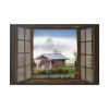 Autumn Outlook Landscape Fog Framed Canvas