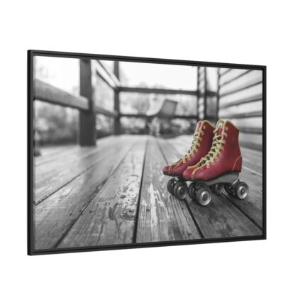 Vintage Rollerblades Framed Canvas