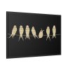 Birds Vintage Music Framed Canvas