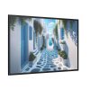 White Greek Street Framed Canvas