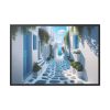 White Greek Street Framed Canvas