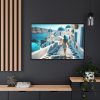 Woman With Blue Hair in Greece Framed Canvas