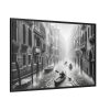 88289-385.jpg Black and White Venice Canal During Heavy Rain Framed Canvas
