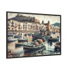 88289-395.jpg Fishing Boats at Cefalu Harbor, Italy Framed Canvas