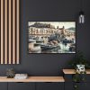 88289-399.jpg Fishing Boats at Cefalu Harbor, Italy Framed Canvas
