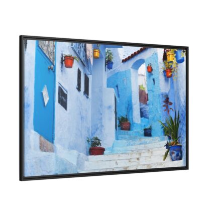 Blue Town Framed Canvas