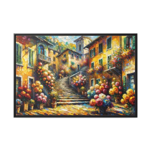 88289-421.jpg Flowerish Street in Italy Framed Canvas