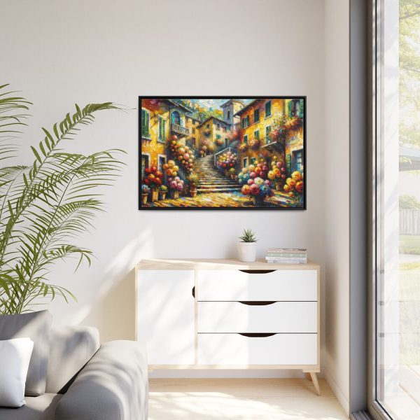 88289-423.jpg Flowerish Street in Italy Framed Canvas