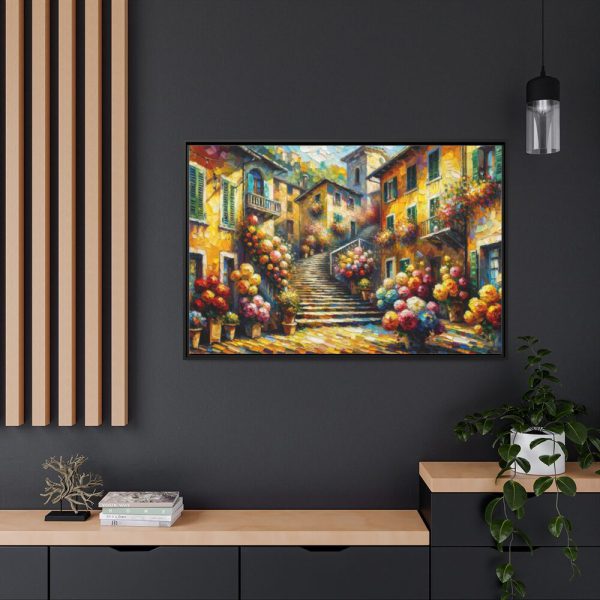 88289-424.jpg Flowerish Street in Italy Framed Canvas