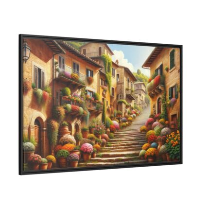 Italian Street Scene Framed Canvas