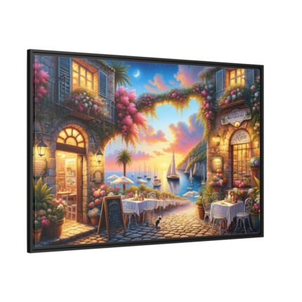 Simpatico Tavern in Italy Framed Canvas