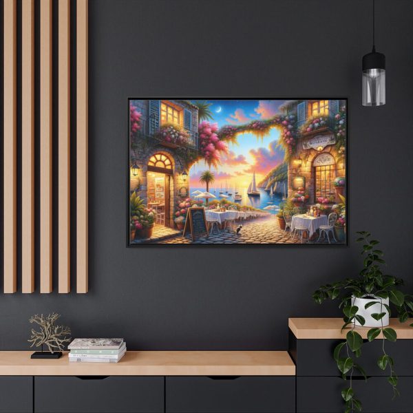 Simpatico Tavern in Italy Framed Canvas