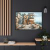 88289-449.jpg Small Italian Tavern With Blue Sea Framed Canvas