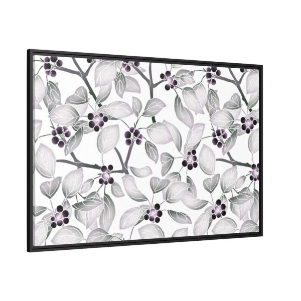 88289-45.jpg Grey Floral Pattern Framed Canvas