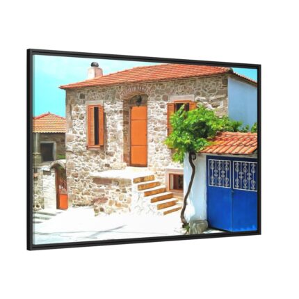 Greece Lesbos Mytilene Stone Framed Canvas