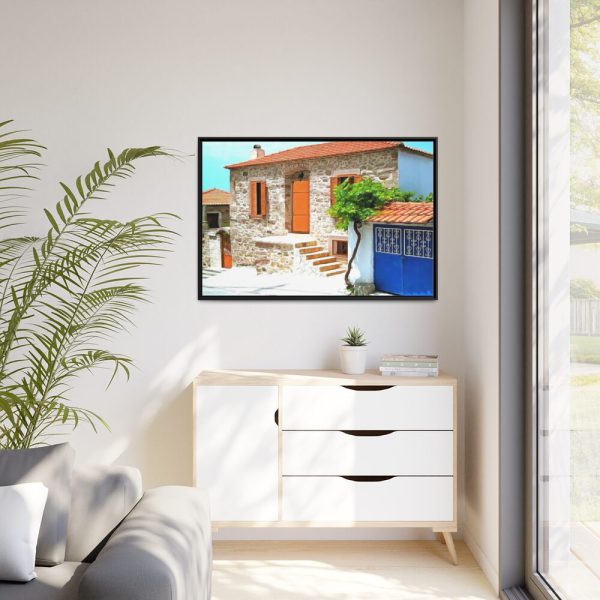 Greece Lesbos Mytilene Stone Framed Canvas