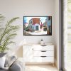 Village Lesbos Mytilene Greece Framed Canvas