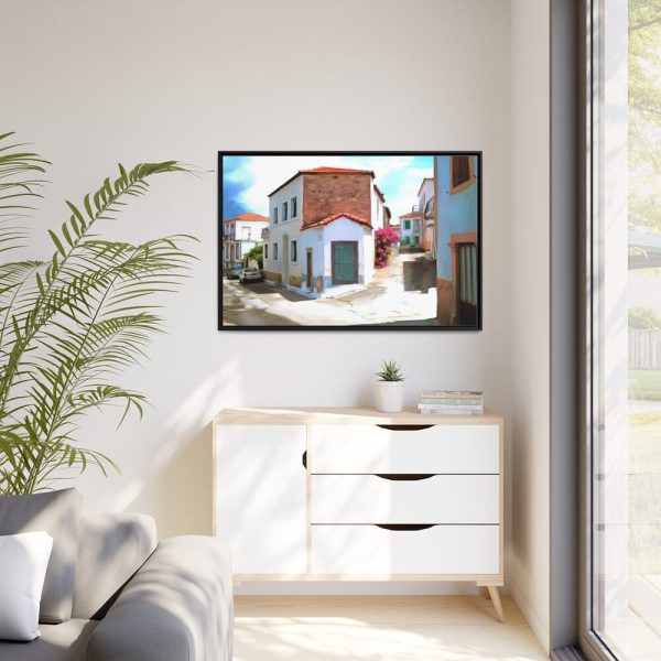 Village Lesbos Mytilene Greece Framed Canvas