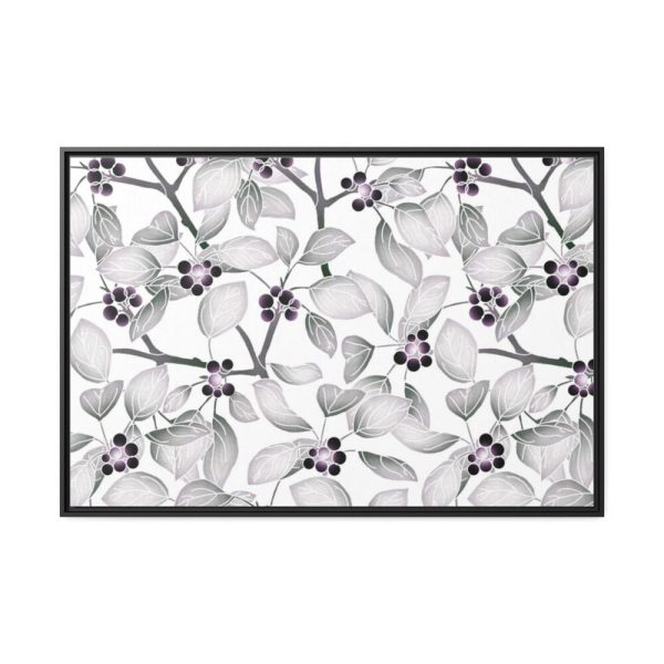 88289-46.jpg Grey Floral Pattern Framed Canvas