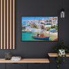 88289-474.jpg Greek Coastal Town Framed Canvas