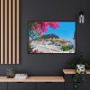 Lindos And Flowers Framed Canvas