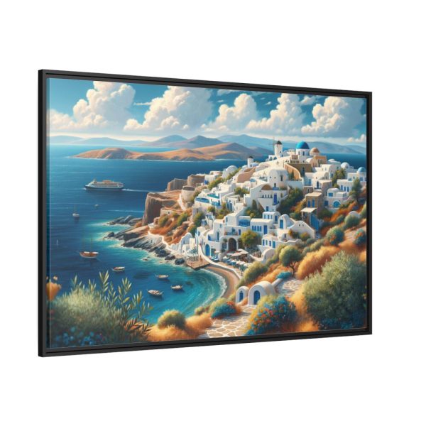 88289-495.jpg Greek Island With Sea Landscape Framed Canvas