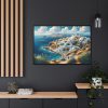 88289-499.jpg Greek Island With Sea Landscape Framed Canvas