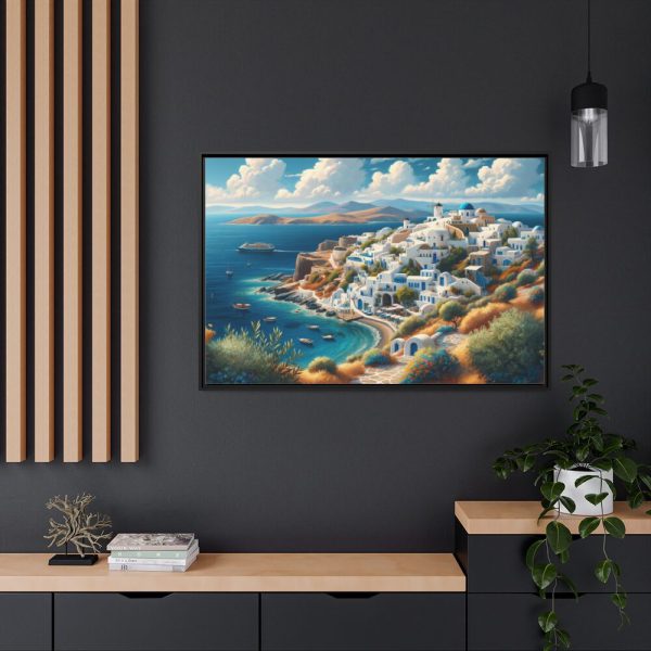 88289-499.jpg Greek Island With Sea Landscape Framed Canvas