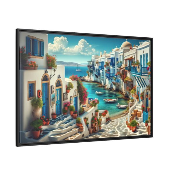 88289-500.jpg Greek Island Scene Framed Canvas