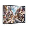 88289-505.jpg Greek Street With Flowers Framed Canvas