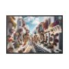 88289-506.jpg Greek Street With Flowers Framed Canvas