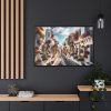88289-509.jpg Greek Street With Flowers Framed Canvas