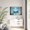 88289-513.jpg View of the Sea From the Window in Greece Framed Canvas