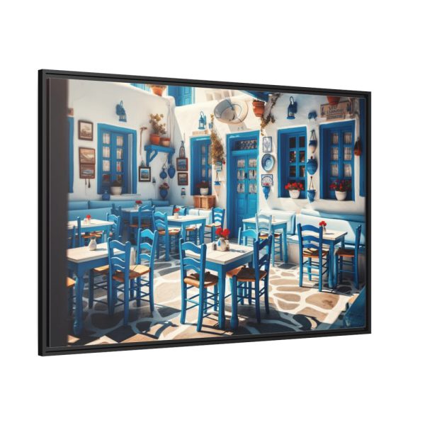Blue Tavern in Greece Framed Canvas