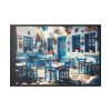 Blue Tavern in Greece Framed Canvas