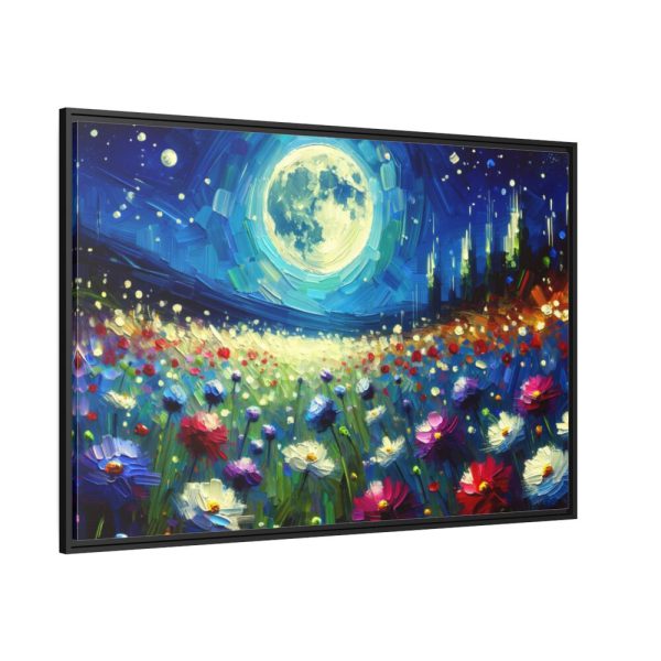 88289-525.jpg Moonlit Field of Colorful Flowers Framed Canvas