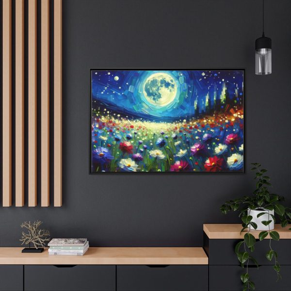 88289-529.jpg Moonlit Field of Colorful Flowers Framed Canvas