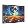88289-530.jpg Bright Moon Over Vibrant Field of Flowers Framed Canvas