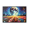 88289-531.jpg Bright Moon Over Vibrant Field of Flowers Framed Canvas