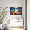 88289-533.jpg Bright Moon Over Vibrant Field of Flowers Framed Canvas