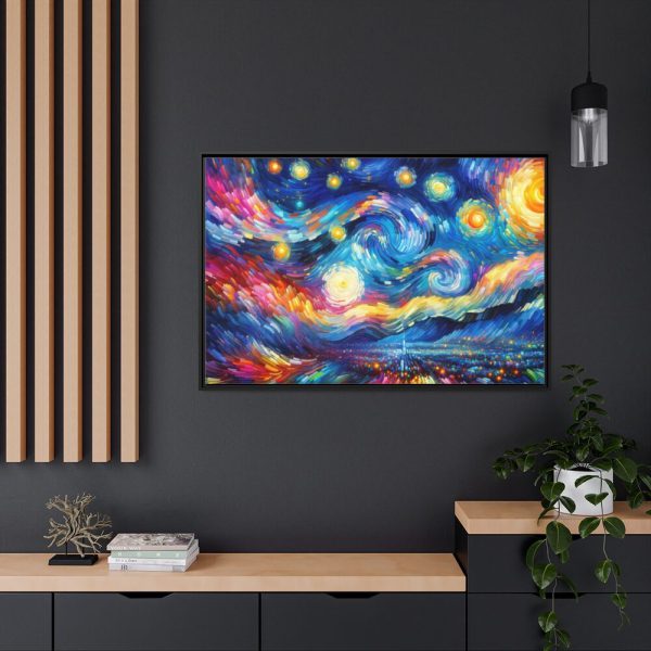 88289-544.jpg Dynamic and Vibrant Starry Sky Framed Canvas