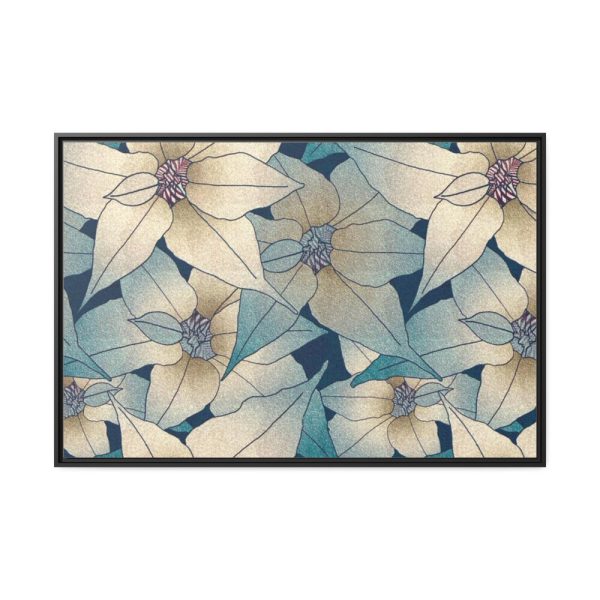 88289-71.jpg Blue Floral Pattern Framed Canvas