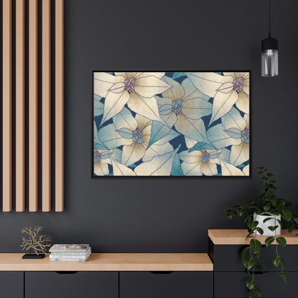 88289-74.jpg Blue Floral Pattern Framed Canvas